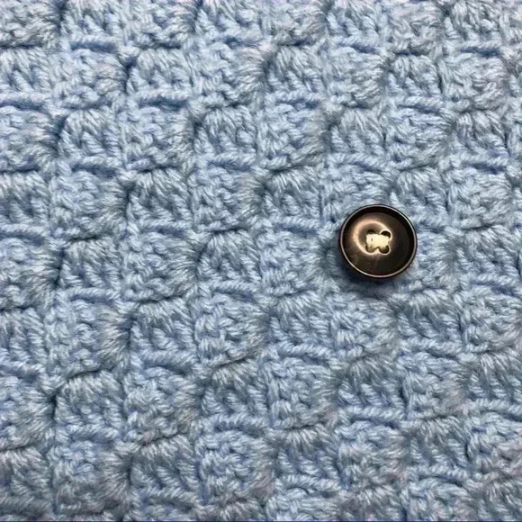 Knit Bear Baby Blanket  Blue - Picture 10 of 16